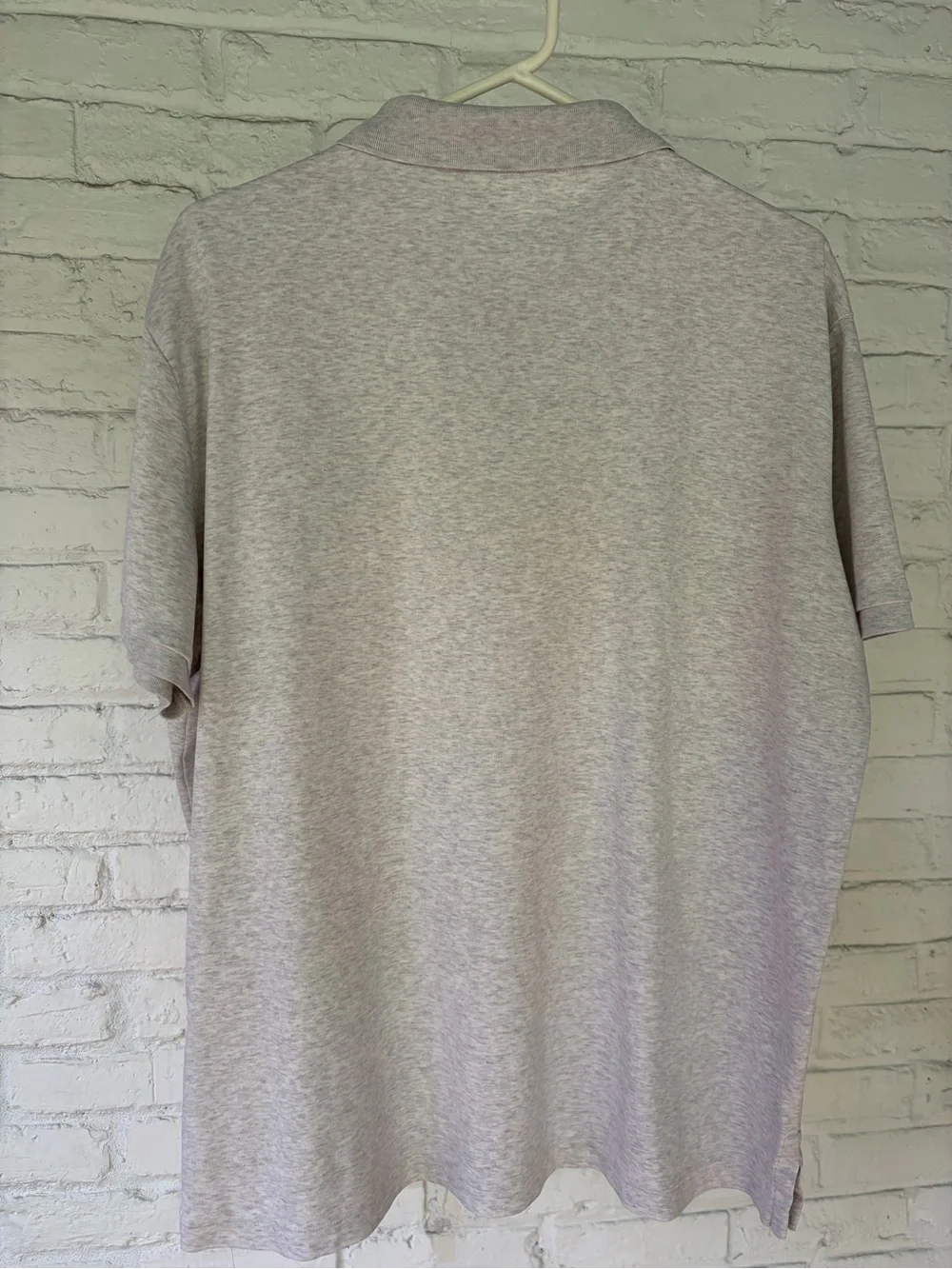 RALPH LAUREN Heather Light Gray Men's Polo with Embroidered Pony